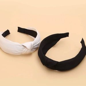 🆕 Ivory Cream Black Hair Headband Set of 2 New!